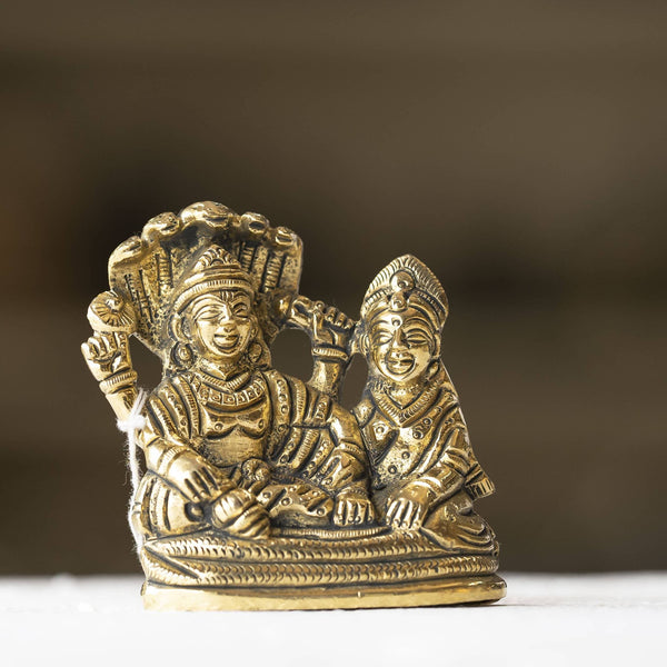 Myoksha Lord Vishnu with Goddess Lakshmi Brass Idol