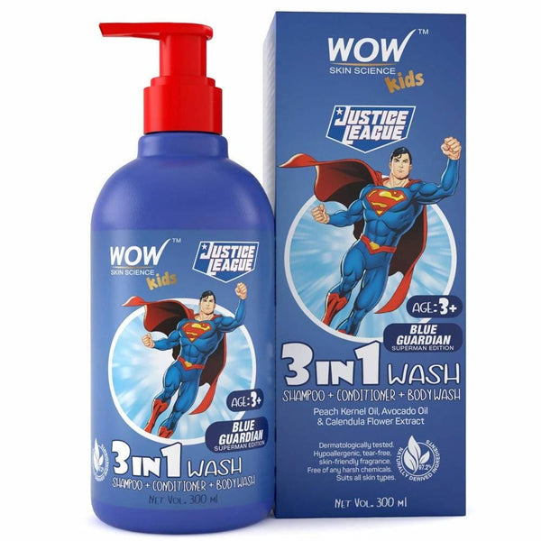 Wow Skin Science Kids 3 in 1 Wash - Blue Guardian Superman Edition