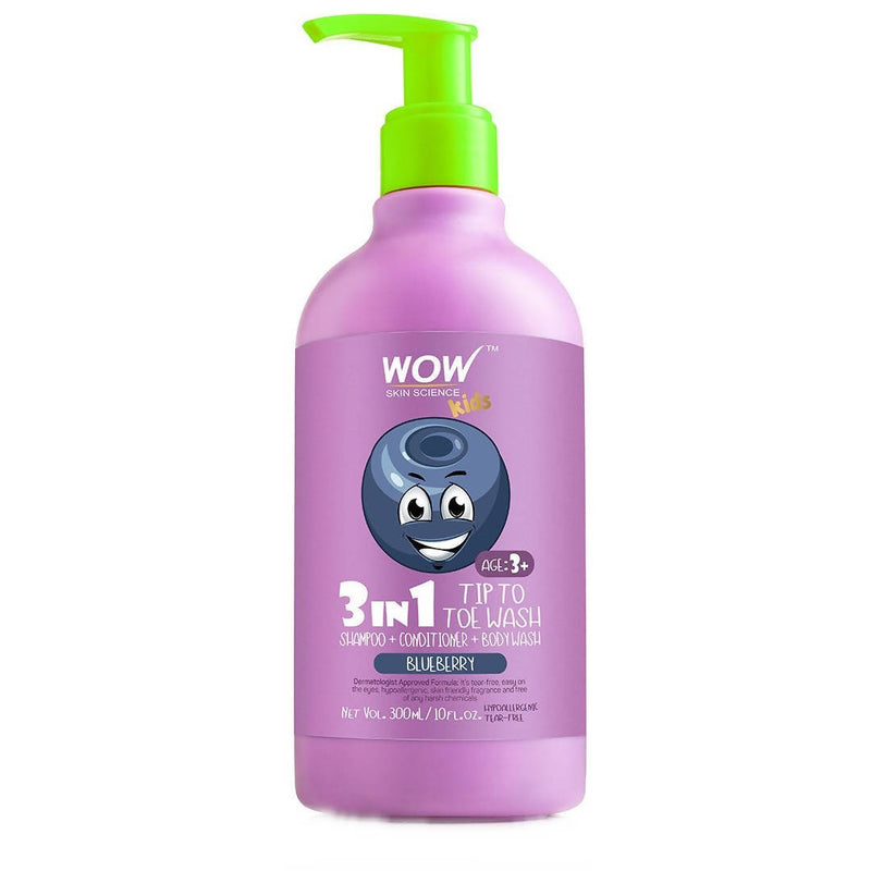 Wow Skin Science Kids Blueberry 3 in 1 Tip to Toe Wash