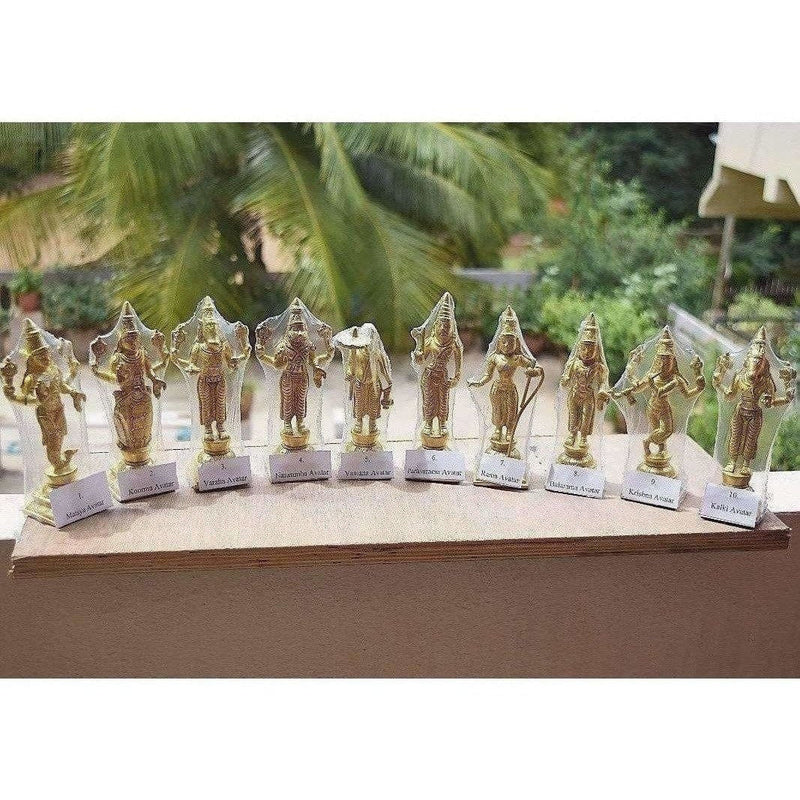 Dasavathara 10 Avathara's of Lord Vishnu-Brass Statue Set