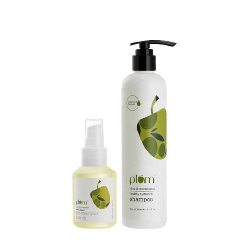 Plum Olive and Macadamia Nourish & Cleanse Hair Kit - Oil + Shampoo