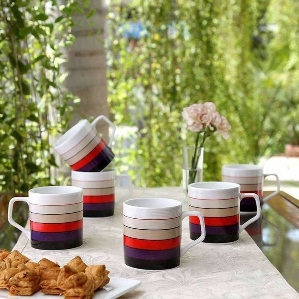 Coffee Mug Set, 220ml/6.6cm, Set of 6, Multicolour