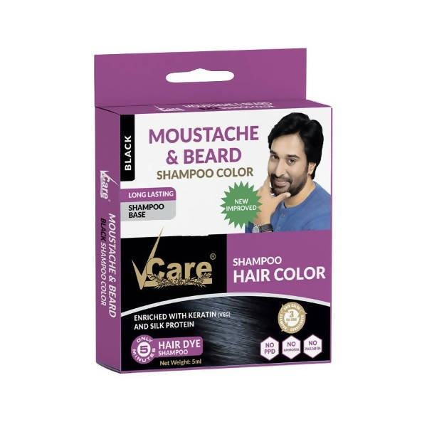 VCare Shampoo Hair Color BlackÂ for Moustache & Beard