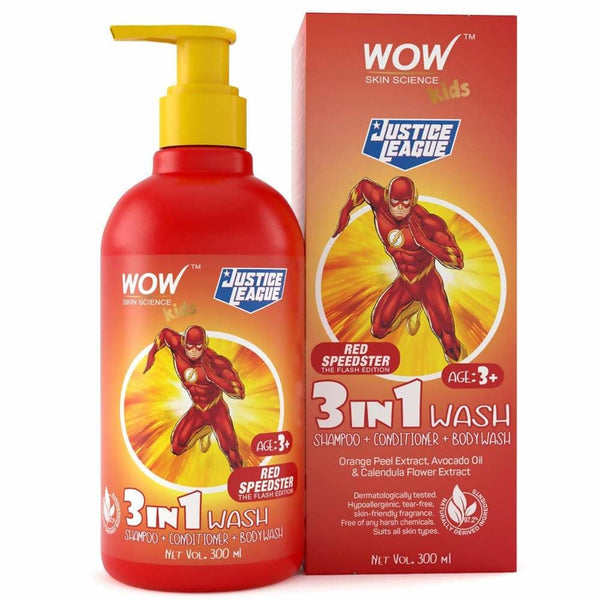 Wow Skin Science Kids 3 in 1 Wash - Red Speedster Flash Edition