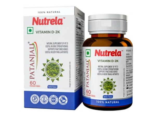 Patanjali Nutrela Vitamin D-2K Chewable Tablet - Vanilla Flavor
