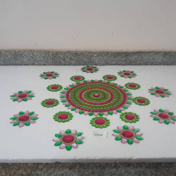 Kundan HandiKrafts Acrylic Multi Colour Jumbo Rangoli