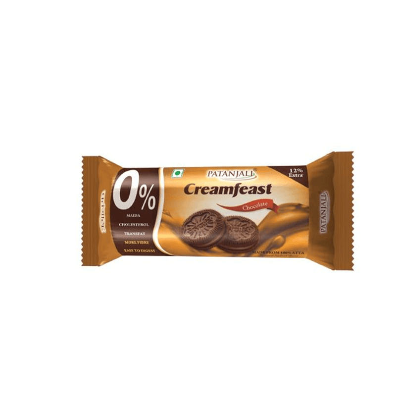 Patanjali Cream Feast Chocolate Biscuit (Pack of 10)