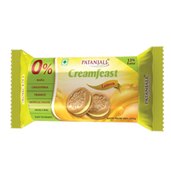 Patanjali Cream Feast Lemon Biscuit (Pack of 10)