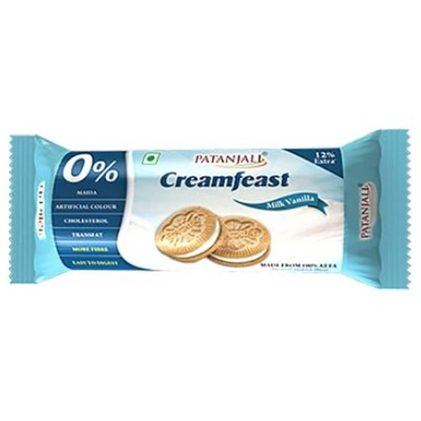 Patanjali Cream Feast Milk Vanilla Biscuit (Pack of 10)