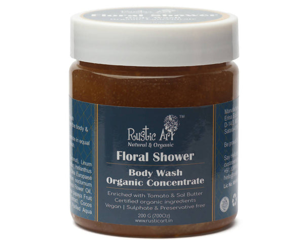 Rustic Art Floral Shower Organic Concentrate Body Wash