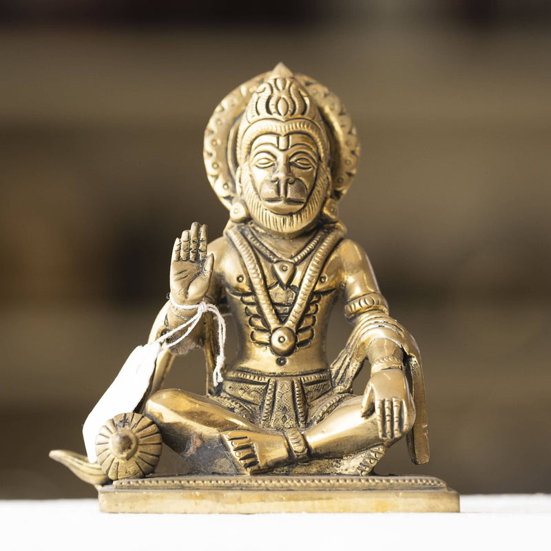 Myoksha Lord Hanuman Sitting Brass Idol For Health And Strength