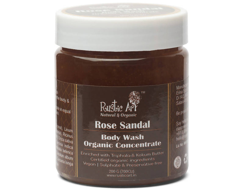 Rustic Art Rose Sandal Organic Concentrate Body Wash