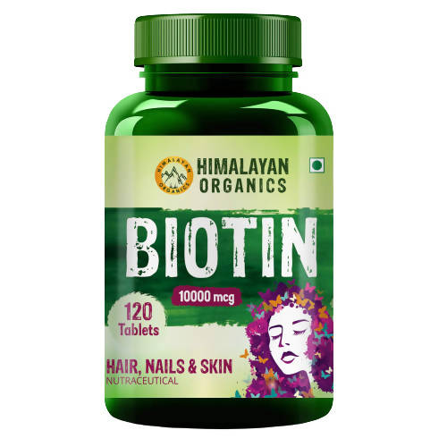 Himalayan Organics Biotin 10,000 mcg For Hair, Nails & Skin Nutraceutical Tablets