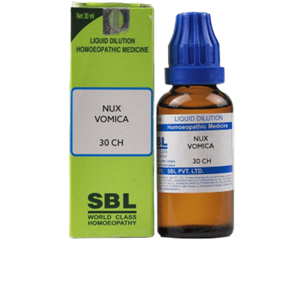 SBL Homeopathy Nux Vomica Dilution 30CH