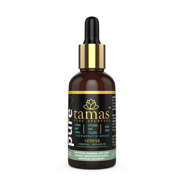 Tamas Pure Ayurveda 100% Organic Vetiver Essential Oil - USDA Certified Organic