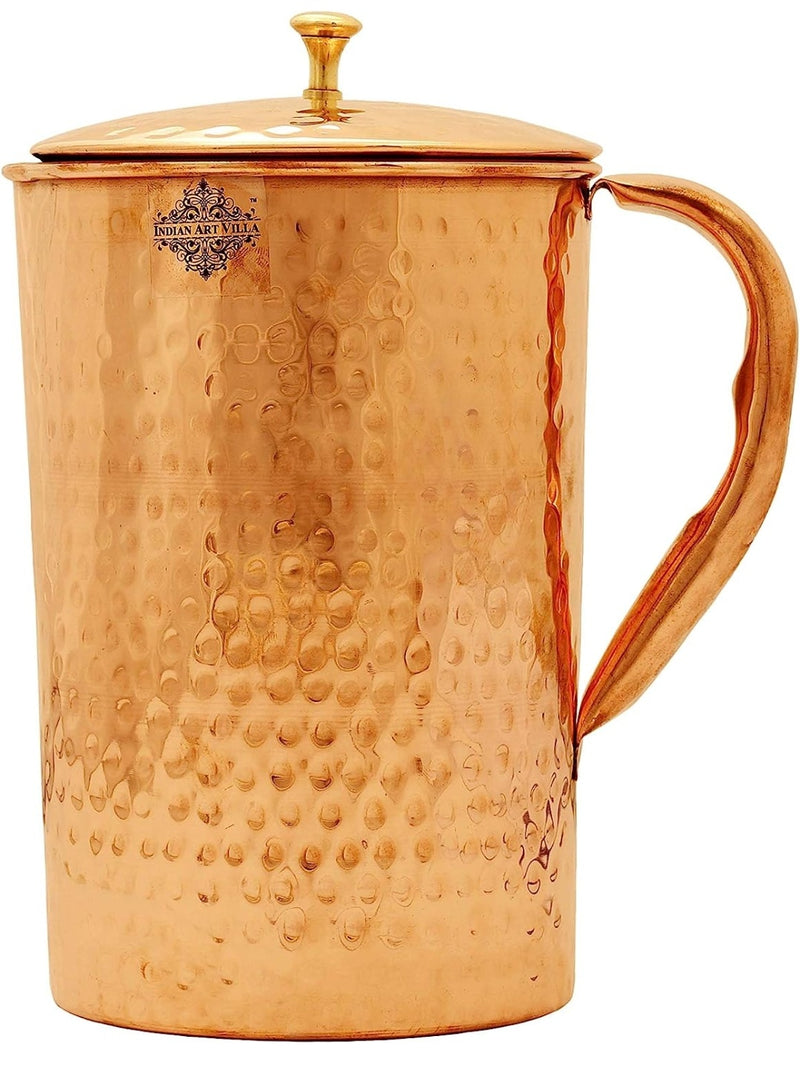 Copper Pitcher with 2 Glasses