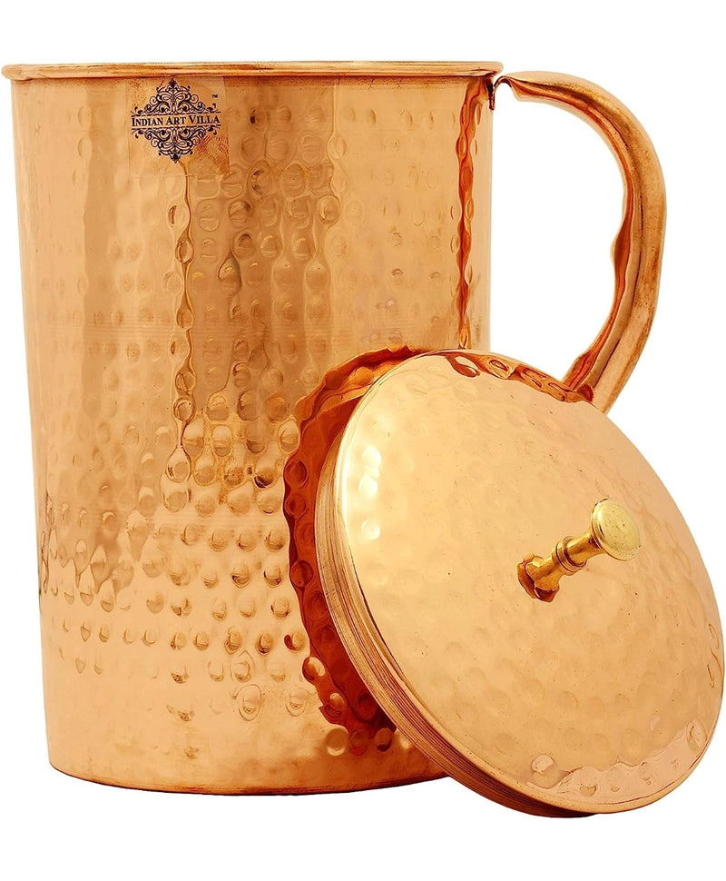 Copper Pitcher with 2 Glasses