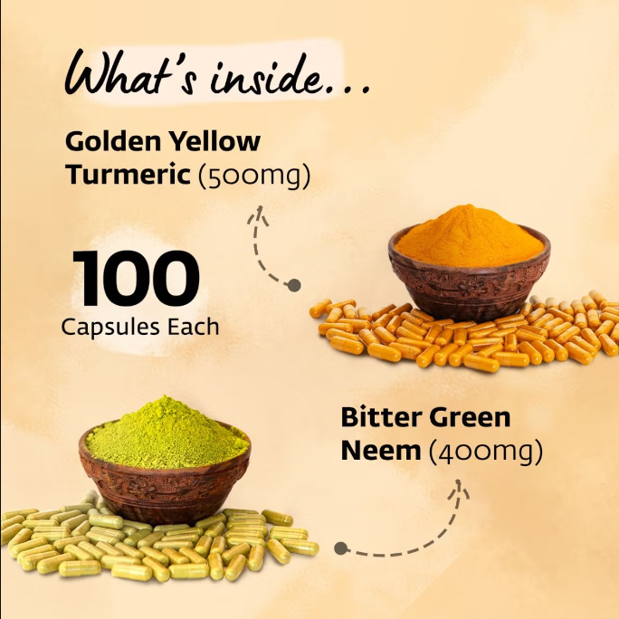 Isha Life Neem and Turmeric Capsules