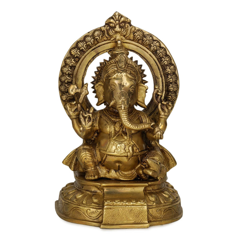 Devlok Maharaja Ganesha Pure Brass Idol