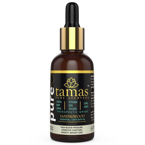 Tamas Pure Ayurveda 100% Organic Sandalwood (Santalum Album) Essential Oil - USDA Certified Organic