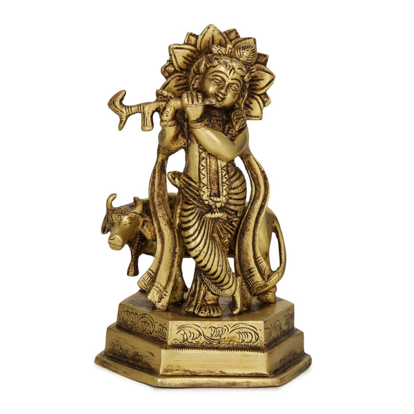 Devlok Lord Krishna with Cow Idol