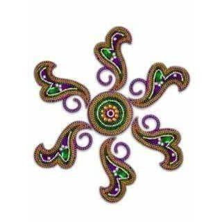 Rangoli Design Green, Purple color For Floor Decoration / Wall Decoration / Pooja Decoration