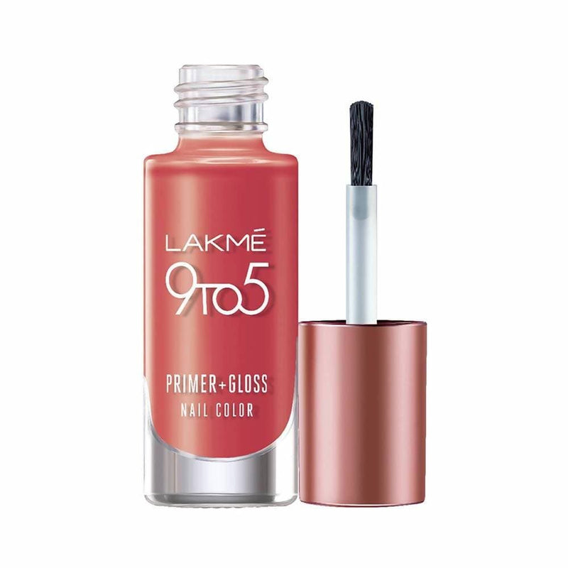 Lakme 9 To 5 Primer + Gloss Nail Colour - Orange Coat