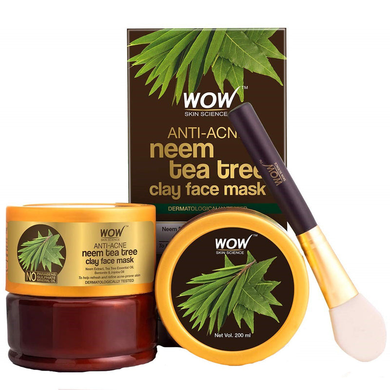 Wow Skin Science Anti-Acne Neem & Tea Tree Clay Face Mask