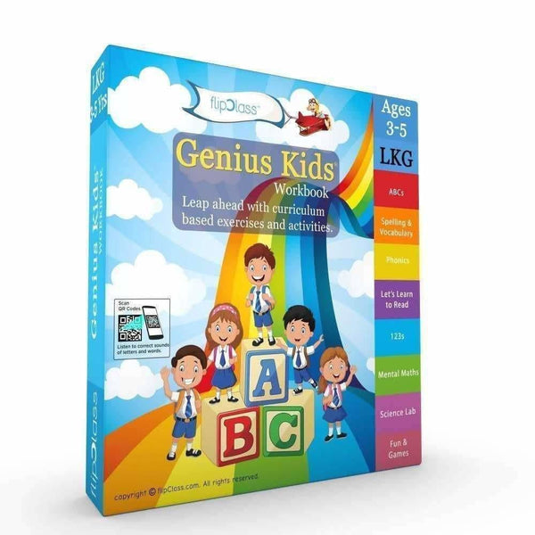 Genius Kids Workbook for UKG (KG-2) and Montessori (4-6 yrs)- Set of 8 Workbooks