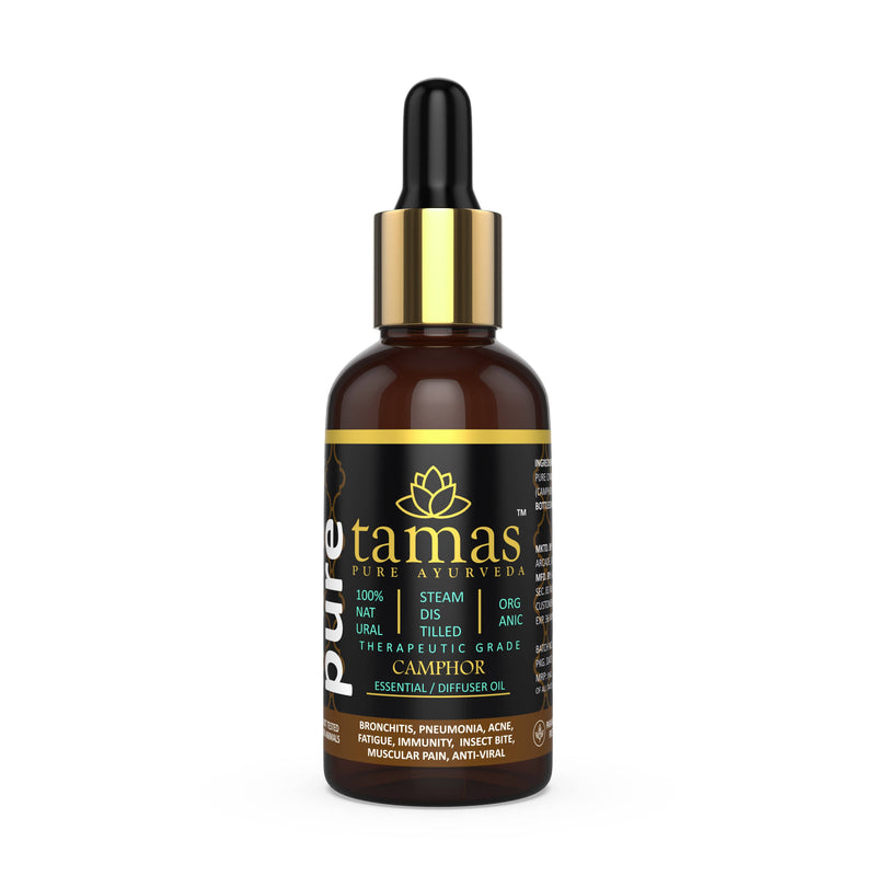 Tamas Pure Ayurveda 100% Organic Camphor Essential Oil - USDA Certified Organic