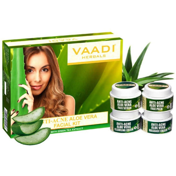 Vaadi Herbals Anti Acne Aloe Vera Facial Kit with Green Tea Extract