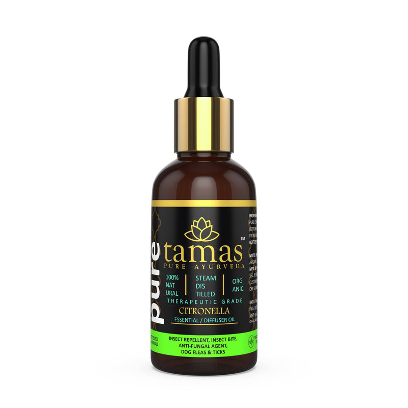 Tamas Pure Ayurveda 100% Organic Citronella Essential Oil - USDA Certified Organic