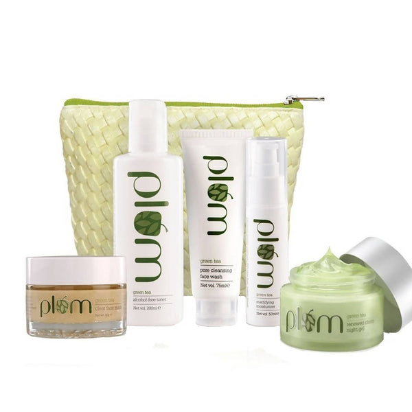 Plum Green Tea Face Care Kit With Kit Bag