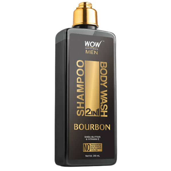 Wow Skin Science Men Bourbon 2 in 1 Body Wash And Shampoo