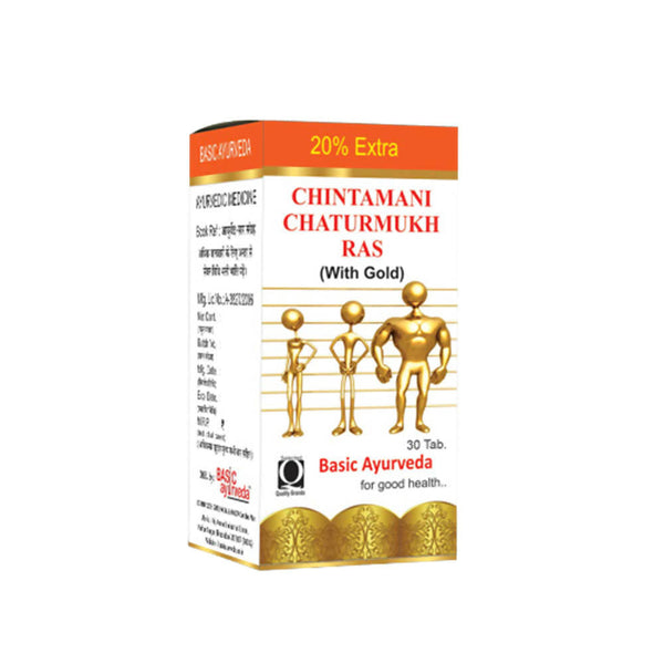 Basic Ayurveda Chintamani Chaturmukh Ras (With Gold) Tablet