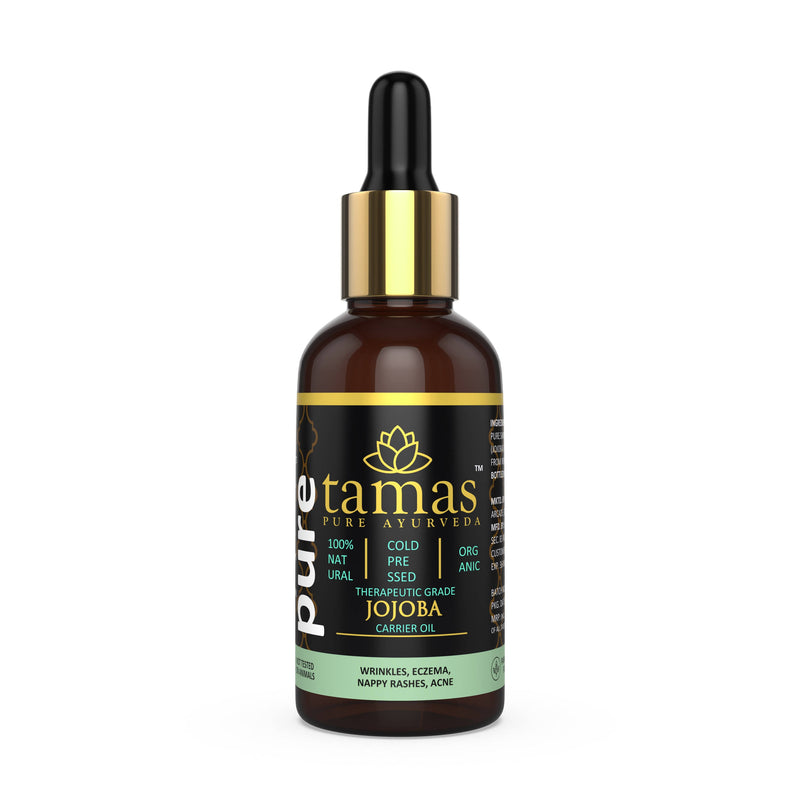 Tamas Pure Ayurveda 100% Organic Jojoba Cold Pressed Carrier Oil- USDA Certified Organic- 30ML
