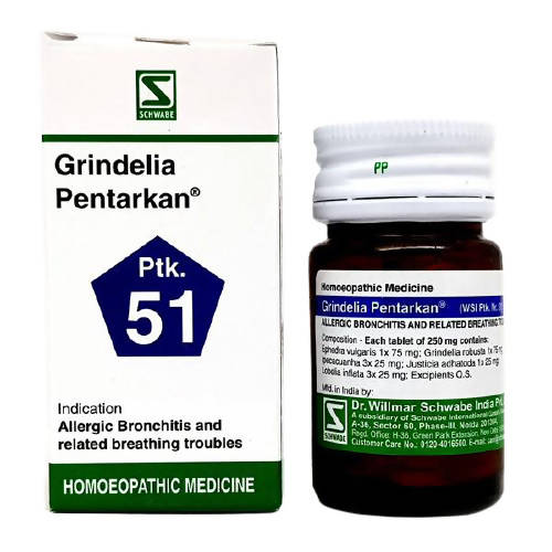 Dr. Willmar Schwabe India Grindelia Pentarkan Ptk 51 Tablets