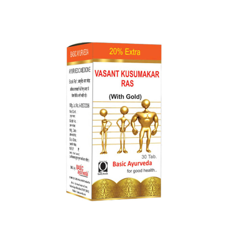 Basic Ayurveda Vasant Kusumakar Ras (With Gold) Tablets