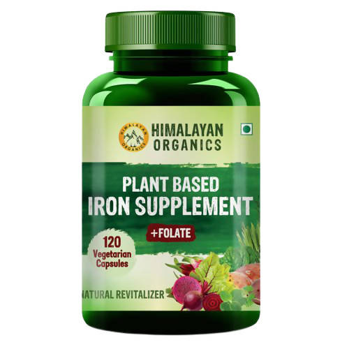 Himalayan Organics Plant Based Iron Supplement + Folate Vegetarian Capsules