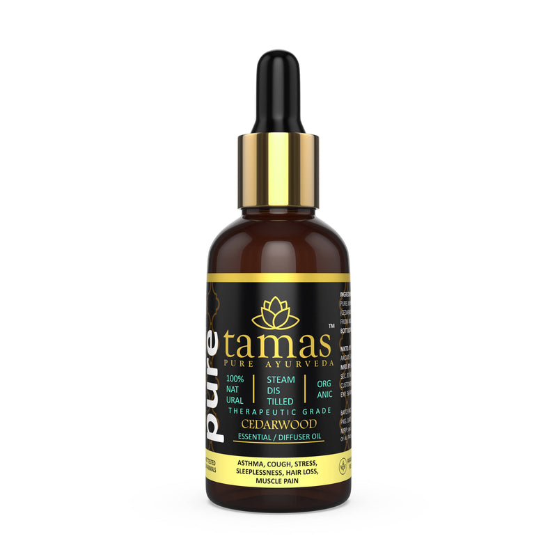 Tamas Pure Ayurveda 100% Organic Cedarwood Essential Oil - USDA Certified Organic