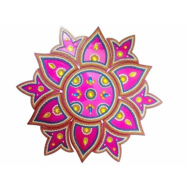 Kundan Rangoli Design Pink color For Floor Decoration / Wall Decoration / Pooja Decoration