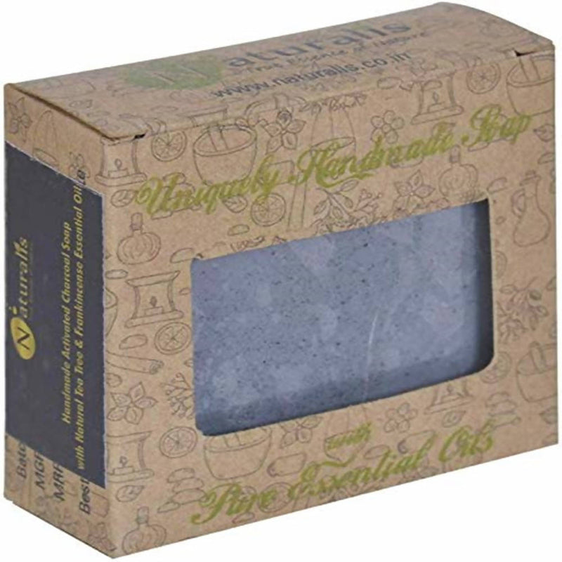 Naturalis Essence Of Nature Handmade Activated Charcoal Soap With Natural Tea Tree & Frankincense Essential Oil Soap