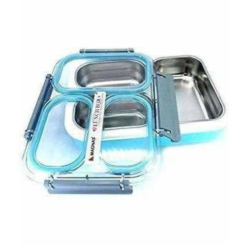 Leak Proof Grid BPA Free 3 Compartments Lunch Box