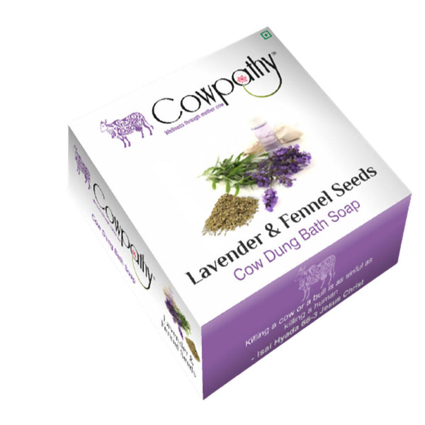 Cowpathy Lavander & Fennel Seeds Cow Dung Bath Soap (75Gm)