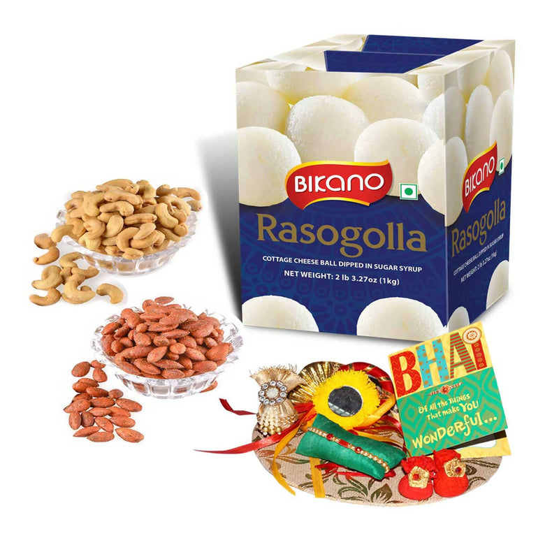 Bikano Rasogolla and Dryfruits Rakhi Gifts