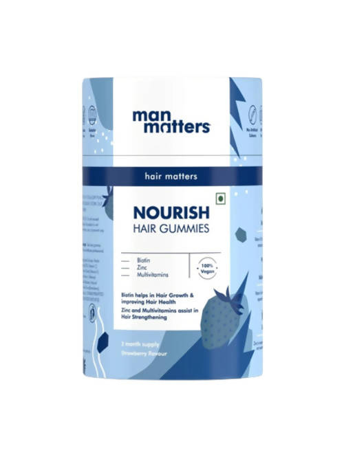 Man Matters Biotin Nourish Hair Gummies With Multivitamins (Sugar Free) - Strawberry Flavor