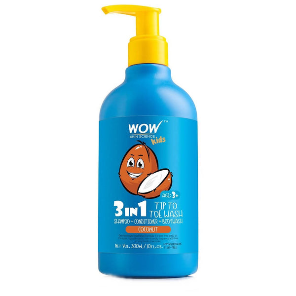 Wow Skin Science Kids Coconut 3 in 1 Tip to Toe Wash