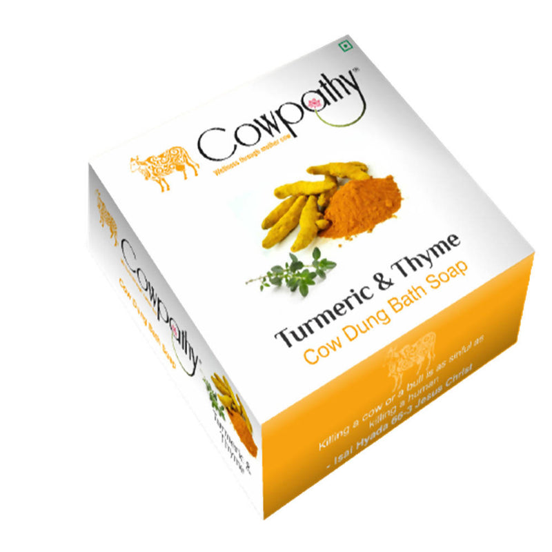 Cowpathy Turmeric & Thyme Cow Dung Bath Soap (75gm)