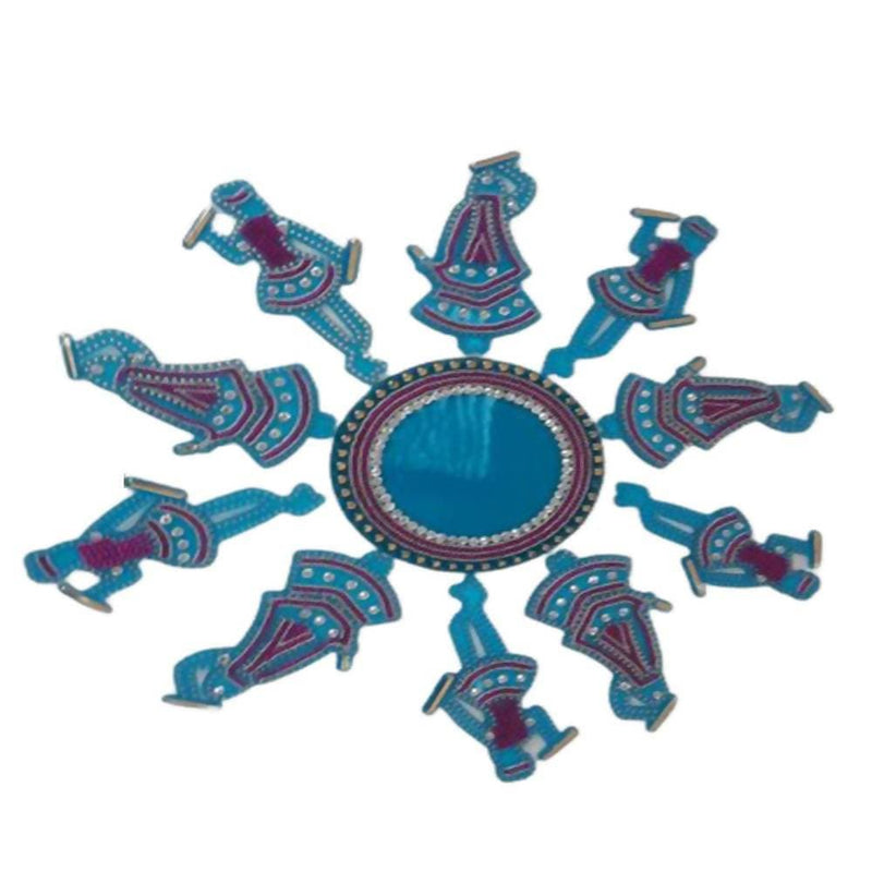 Kundan HandiKrafts Acrylic Sky Blue Colour Jumbo Rangoli