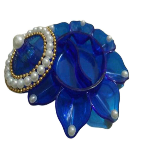 Kundan HandiKrafts Designer Haldi Blue Kumkum Holder